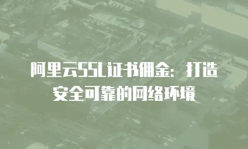 阿里云SSL证书佣金：打造安全可靠的网络环境