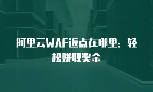 阿里云WAF返点在哪里：轻松赚取奖金