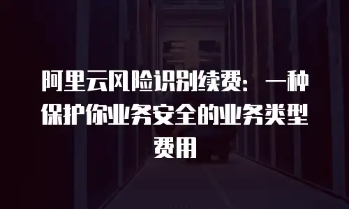 阿里云风险识别续费：一种保护你业务安全的业务类型费用