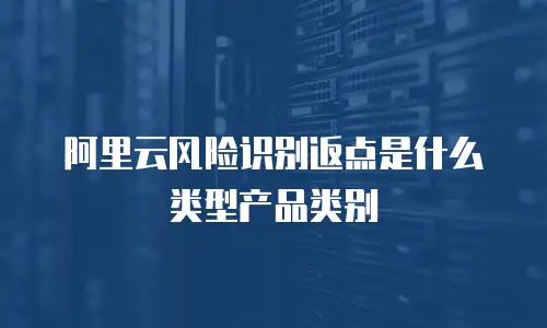 阿里云风险识别返点是什么类型产品类别
