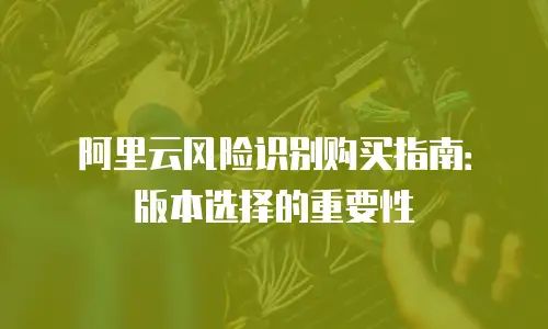 阿里云风险识别购买指南：版本选择的重要性