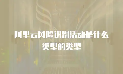 阿里云风险识别活动是什么类型的类型