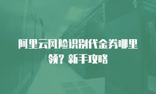 阿里云风险识别代金券哪里领？新手攻略