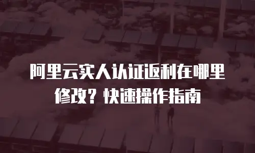 阿里云实人认证返利在哪里修改？快速操作指南
