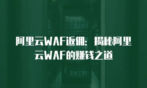 阿里云WAF返佣：揭秘阿里云WAF的赚钱之道