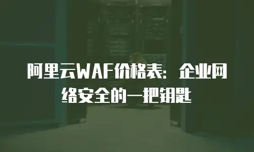 阿里云WAF价格表：企业网络安全的一把钥匙