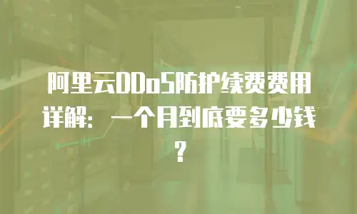 阿里云DDoS防护续费费用详解：一个月到底要多少钱？