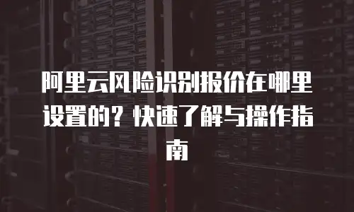 阿里云风险识别报价在哪里设置的？快速了解与操作指南