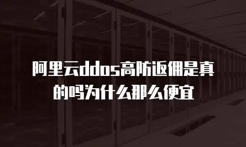 阿里云ddos高防返佣是真的吗为什么那么便宜