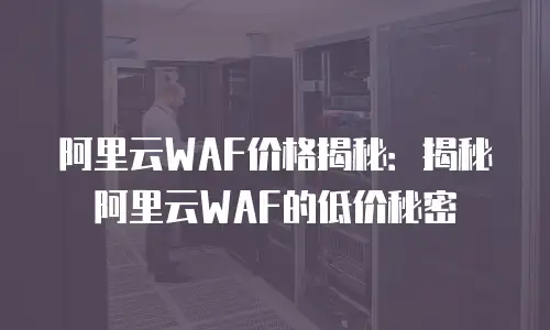 阿里云WAF价格揭秘：揭秘阿里云WAF的低价秘密