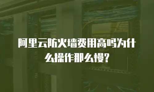 阿里云防火墙费用高吗为什么操作那么慢？