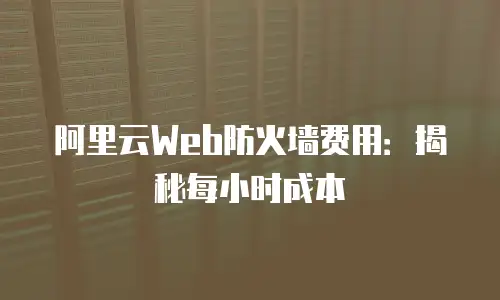 阿里云Web防火墙费用：揭秘每小时成本