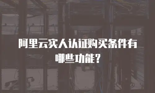 阿里云实人认证购买条件有哪些功能？