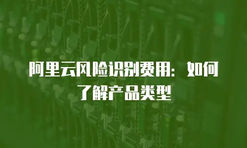 阿里云风险识别费用：如何了解产品类型