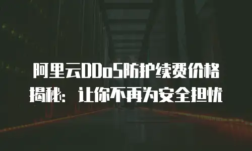 阿里云DDoS防护续费价格揭秘：让你不再为安全担忧