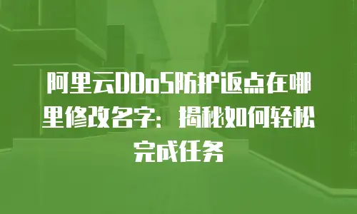 阿里云DDoS防护返点在哪里修改名字：揭秘如何轻松完成任务