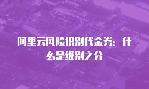 阿里云风险识别代金券：什么是级别之分