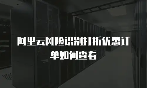 阿里云风险识别打折优惠订单如何查看
