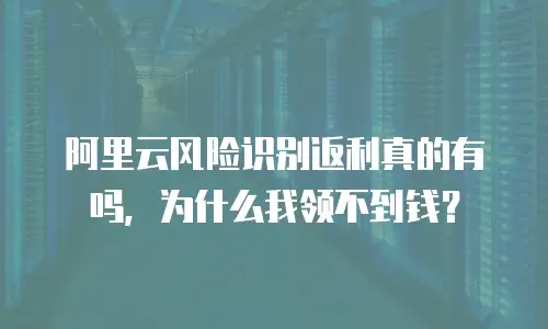 阿里云风险识别返利真的有吗，为什么我领不到钱？