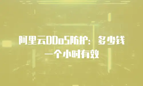 阿里云DDoS防护：多少钱一个小时有效