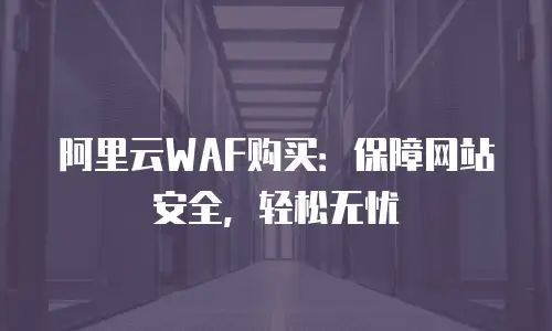 阿里云WAF购买：保障网站安全，轻松无忧