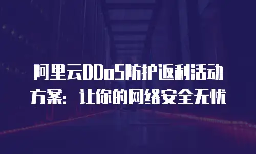 阿里云DDoS防护返利活动方案：让你的网络安全无忧