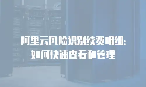 阿里云风险识别续费明细：如何快速查看和管理