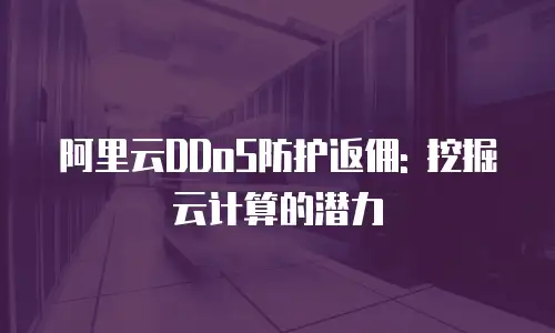 阿里云DDoS防护返佣: 挖掘云计算的潜力