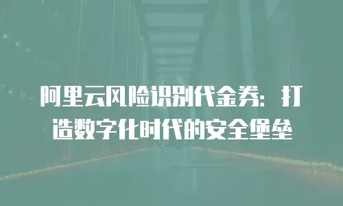 阿里云风险识别代金券：打造数字化时代的安全堡垒