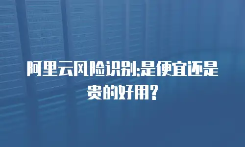 阿里云风险识别:是便宜还是贵的好用?