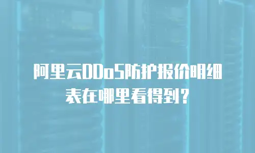 阿里云DDoS防护报价明细表在哪里看得到？