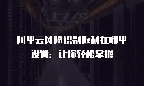 阿里云风险识别返利在哪里设置：让你轻松掌握