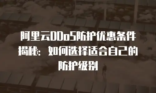 阿里云DDoS防护优惠条件揭秘：如何选择适合自己的防护级别