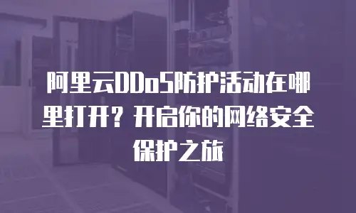 阿里云DDoS防护活动在哪里打开？开启你的网络安全保护之旅