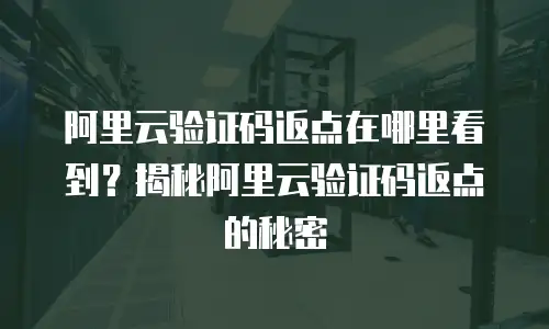 阿里云验证码返点在哪里看到？揭秘阿里云验证码返点的秘密