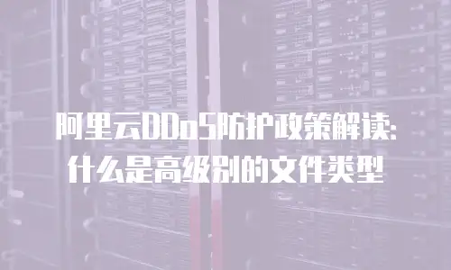 阿里云DDoS防护政策解读：什么是高级别的文件类型