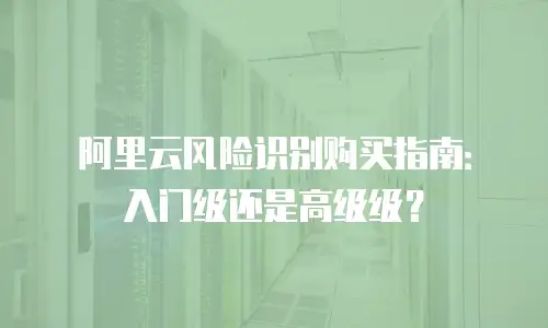 阿里云风险识别购买指南：入门级还是高级级？
