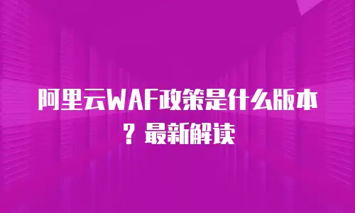 阿里云WAF政策是什么版本？最新解读