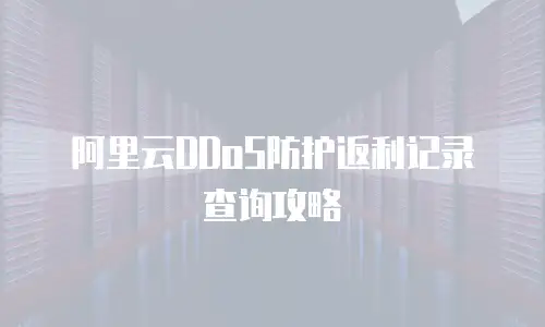 阿里云DDoS防护返利记录查询攻略