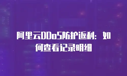 阿里云DDoS防护返利：如何查看记录明细
