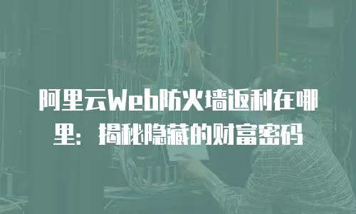 阿里云Web防火墙返利在哪里：揭秘隐藏的财富密码