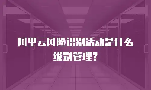 阿里云风险识别活动是什么级别管理？