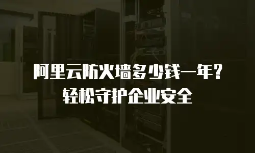 阿里云防火墙多少钱一年？轻松守护企业安全