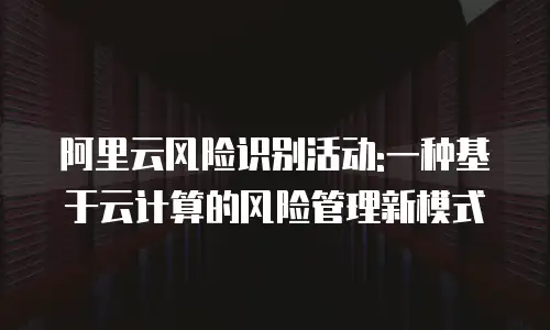 阿里云风险识别活动:一种基于云计算的风险管理新模式