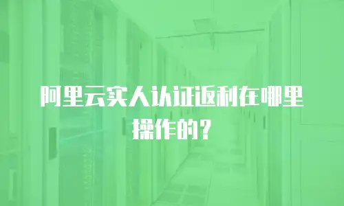 阿里云实人认证返利在哪里操作的？