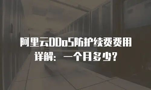 阿里云DDoS防护续费费用详解：一个月多少？