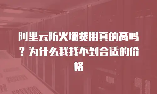 阿里云防火墙费用真的高吗？为什么我找不到合适的价格