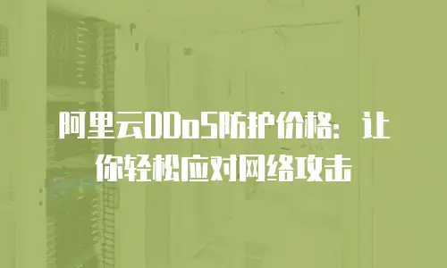 阿里云DDoS防护价格：让你轻松应对网络攻击