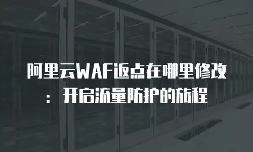 阿里云WAF返点在哪里修改：开启流量防护的旅程