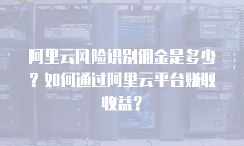 阿里云风险识别佣金是多少？如何通过阿里云平台赚取收益？